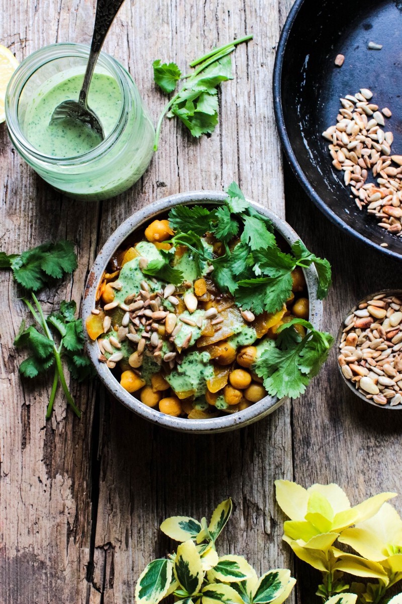 10-minute-chickpea-curry-with-coriander-dressing 1
