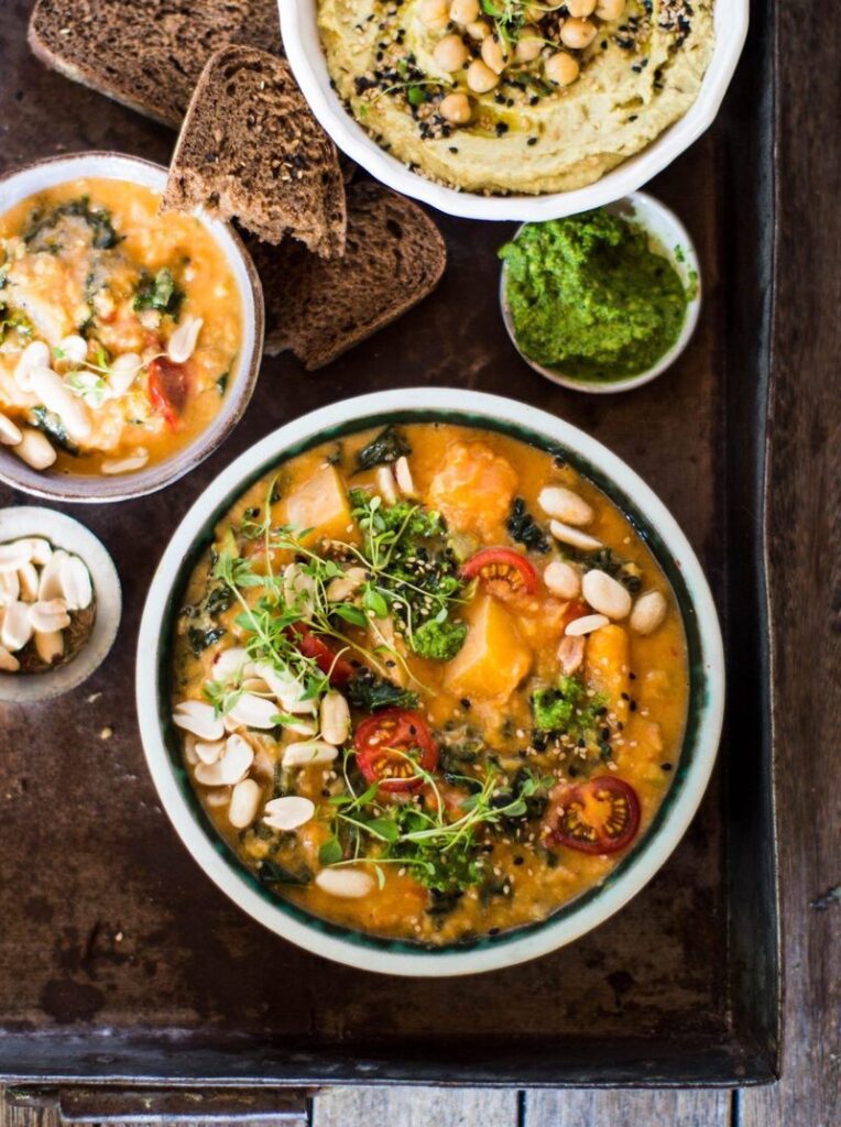 African butternut squash, lentil & peanut stew