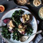 Baked beetroots with cashew cheese and hazelnut & thyme dukkah