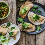 Baked empanadas with spiced cauliflower & peas and middle eastern spinach (gluten free)