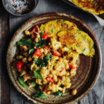 Creamy coconut roast cauliflower & chickpea  curry