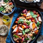 Fattoush salad with dukkah and tahini coriander dressing