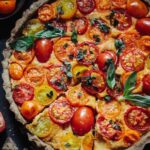 Heirloom tomato tart with a walnut base (gluten free)