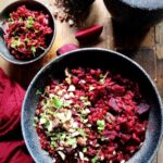 Beetroot risotto with ancient grains