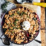 Blackberry blueberry peanut butter thyme crisp