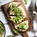 Creamy butter bean hummus, rocket pesto with roast seasonal veg, two ways