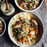 Mushroom and white bean cassoulet with mustard polenta