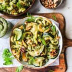 Pasta with basil and walnut pesto