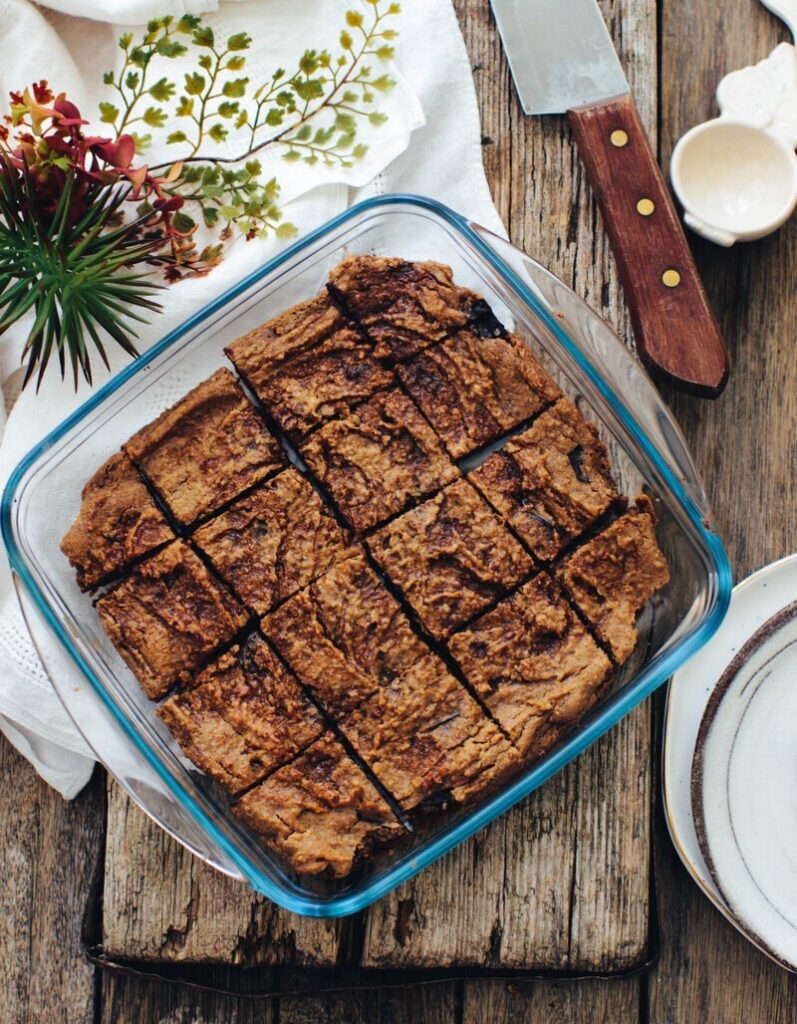 Peanut butter, chickpea & chocolate blondies (gluten free)