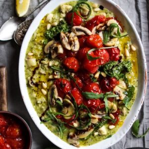 pesto-risotto-with-mushrooms-roast-tomatoes 1a