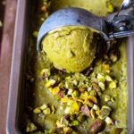 Pistachio and matcha ice cream