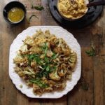 Quinoa with roast cauliflower and tahini dressing