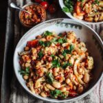 Roast cauliflower, fennel and white bean salad with roast tomato salsa