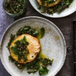 Roast celeriac steaks with salsa verde