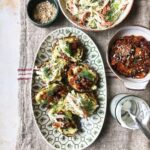 Savoury baked potatoes with smoky beans & creamy slaw