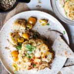 Smoky cauliflower - smoky roast cauliflower on creamy cauliflower garlic mash