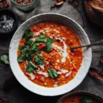 Smoky red pepper & lentil soup
