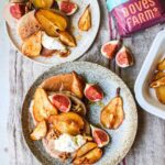 Spiced caramelised pear and fig buckwheat pancakes