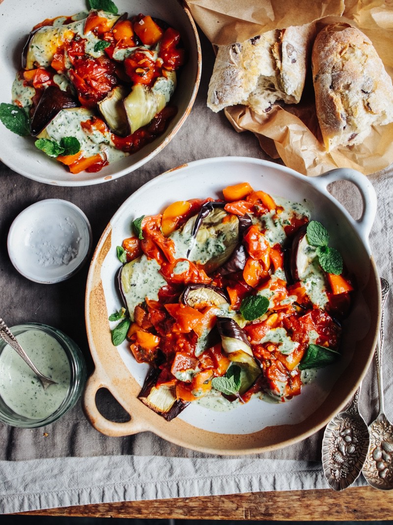 spiced-smoky-tomatoes-griddled-aubergine-and-herby-tahini 1
