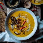 Spicy butternut squash and coconut soup