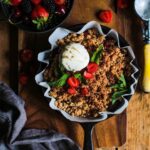 Summer berry crumble with a peanut butter crumb
