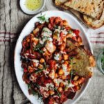Veggie ratatouille with chickpeas and pan griddled bread