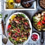 Warm winter salad with roast veg, puy lentils & toasted hazelnuts