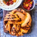 Braided olive and harissa bread