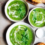 Courgette, rocket and pea soup