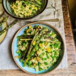 Spring green pea & asparagus risotto & arancini balls