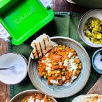 Creamy tofu tikka with flatbreads & pickles with tofuture